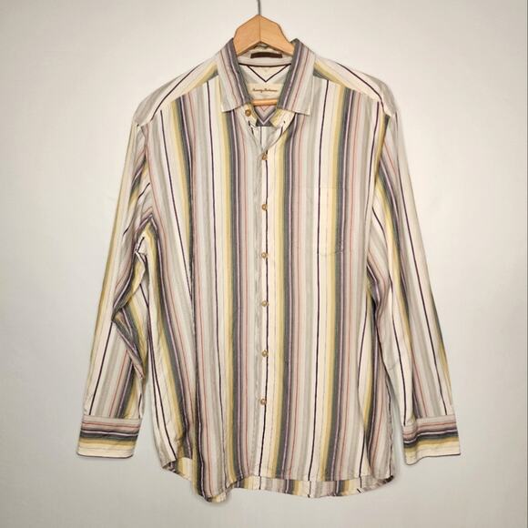 Tommy Bahama Men's Striped Button Down Shirt - Picture 1 of 7